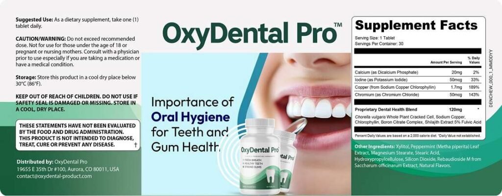 OxyDental Pro Ingredients